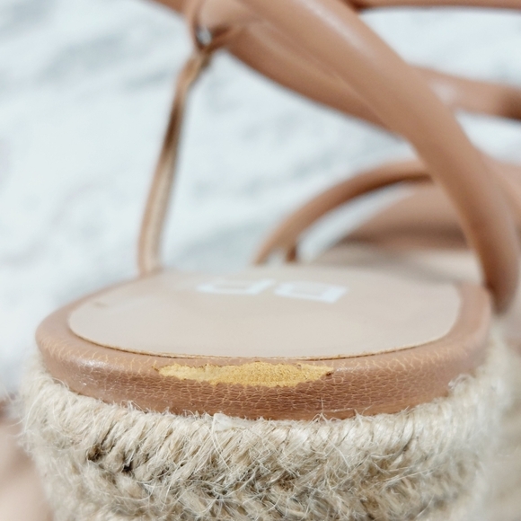 New BP Cohan Platform Espadrille Wedge Strappy Brown Nude Wedge Sandals M1024 - Picture 12 of 14